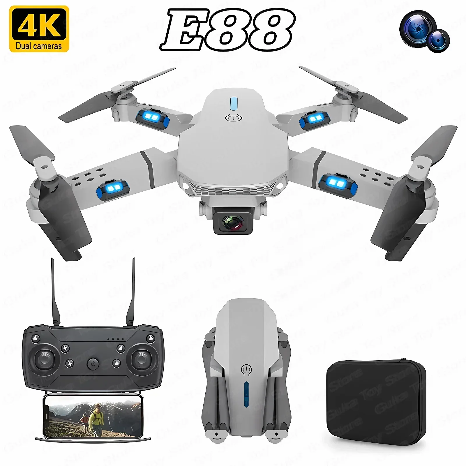 Drone Camera Night Vision - E88 Pro WIFI FPV Drohne Weitwinkel